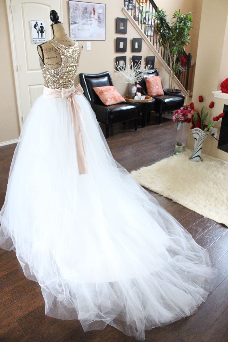 detachable bridal skirt