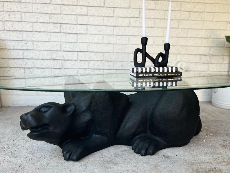 Black Panther Coffee Table Panther Table Figurine Table Animal Etsy