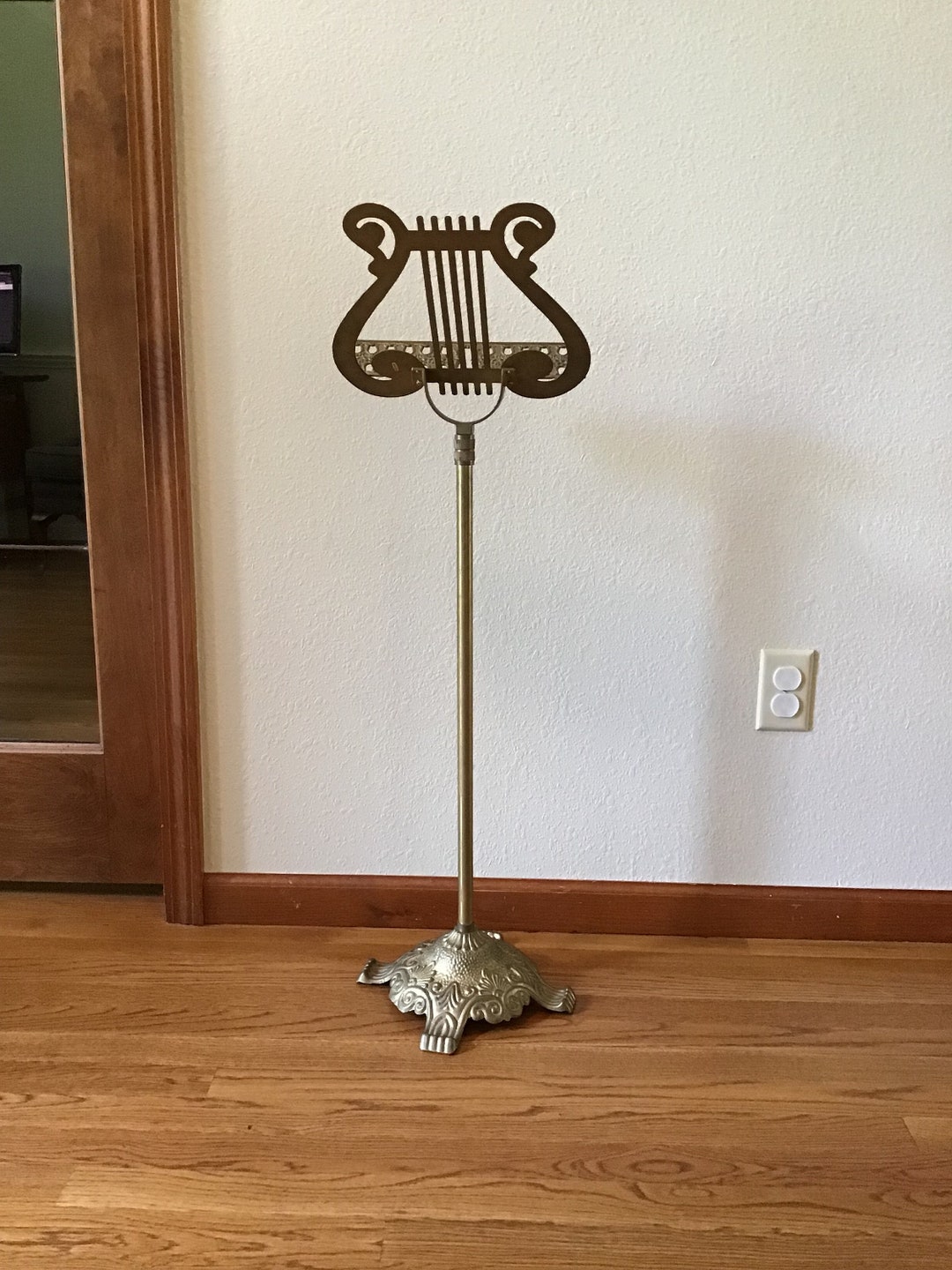 Vintage Brass Ornate Lyre Sheet Music Stand Etsy