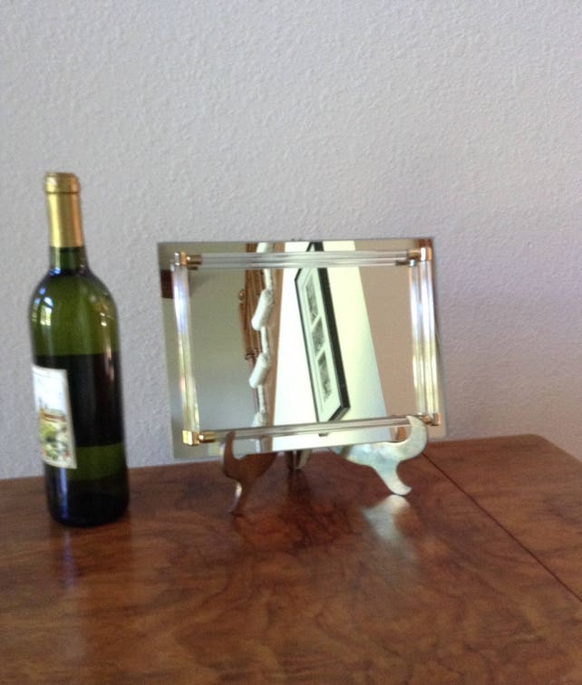 Vintage Art Deco Mirror Tray Serving Vanity Image 0