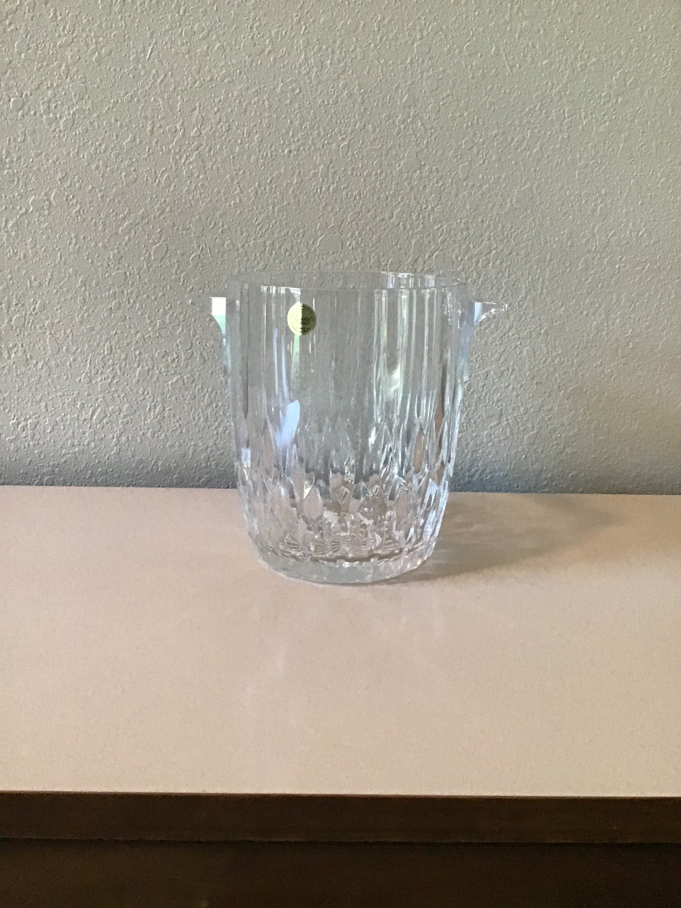 Vintage Crystal Ice Bucket With Handles France Cristal Etsy
