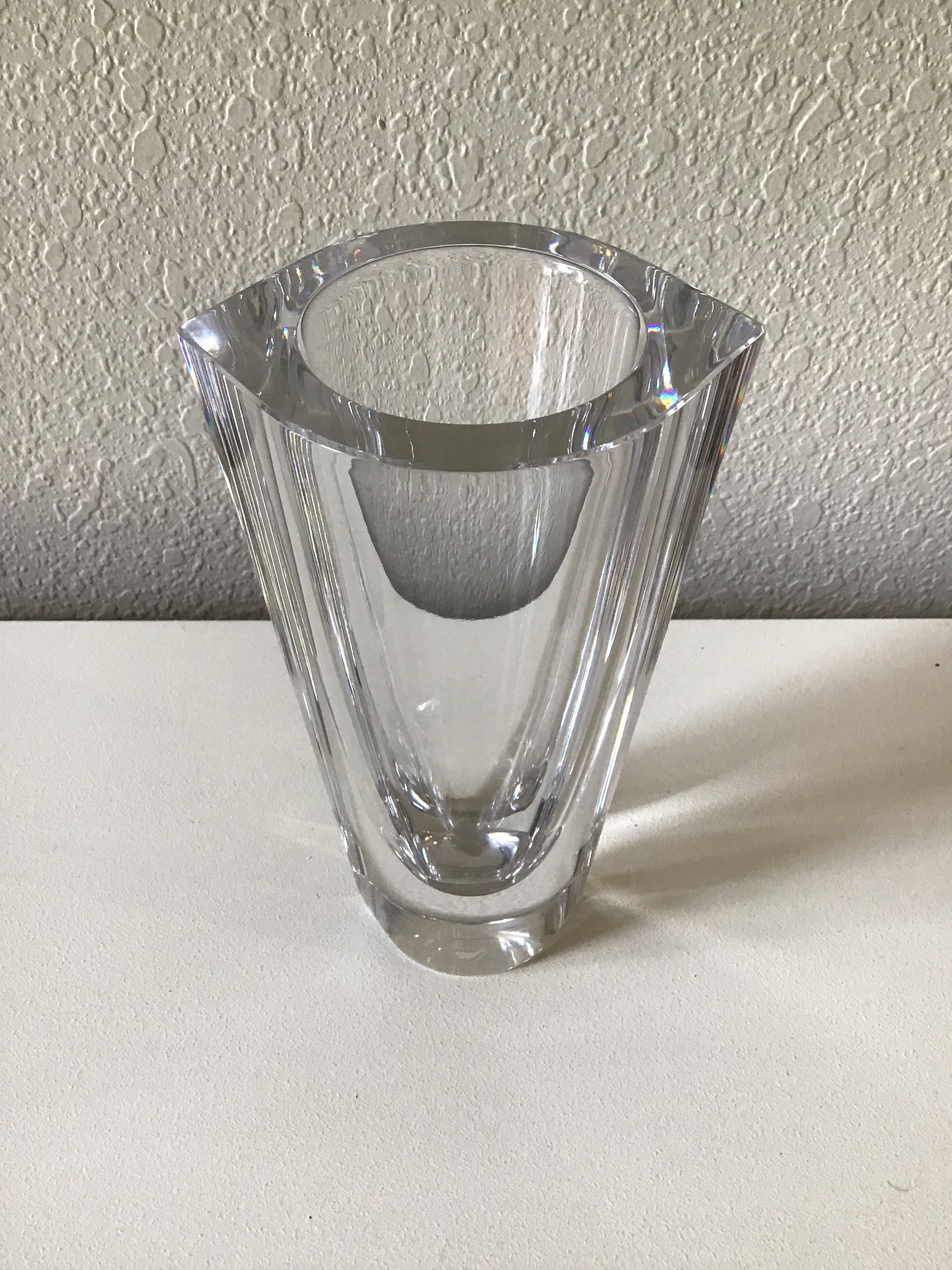 Vintage Crystal Orrefors Sweden Vase Mid Century Modern Vase Etsy