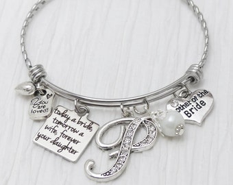 Madre de la novia regalo - hoy en día una novia mañana una esposa, Novia de boda nupcial pulsera joyas - extensible pulsera pulsera única