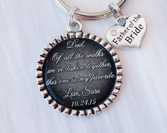 Padre de la novia don-de la cadena dominante - personalizado boda llavero - regalo de bodas de padre - de todos los paseos - padre - abuelo Wedding regalo-fecha