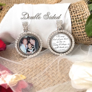 Wedding Memorial Bouquet Charm for Bride-In every beat of your heart we live on. Today & always, we walk beside you-Photo Memory Gift-Memory