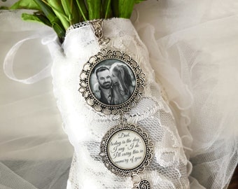 Photo Memorial Bouquet Charm for Bridal Bouquet-Dad Today is the Day I Say I Do I'll Carry This in Memory of You-Wedding Remembrance Gift