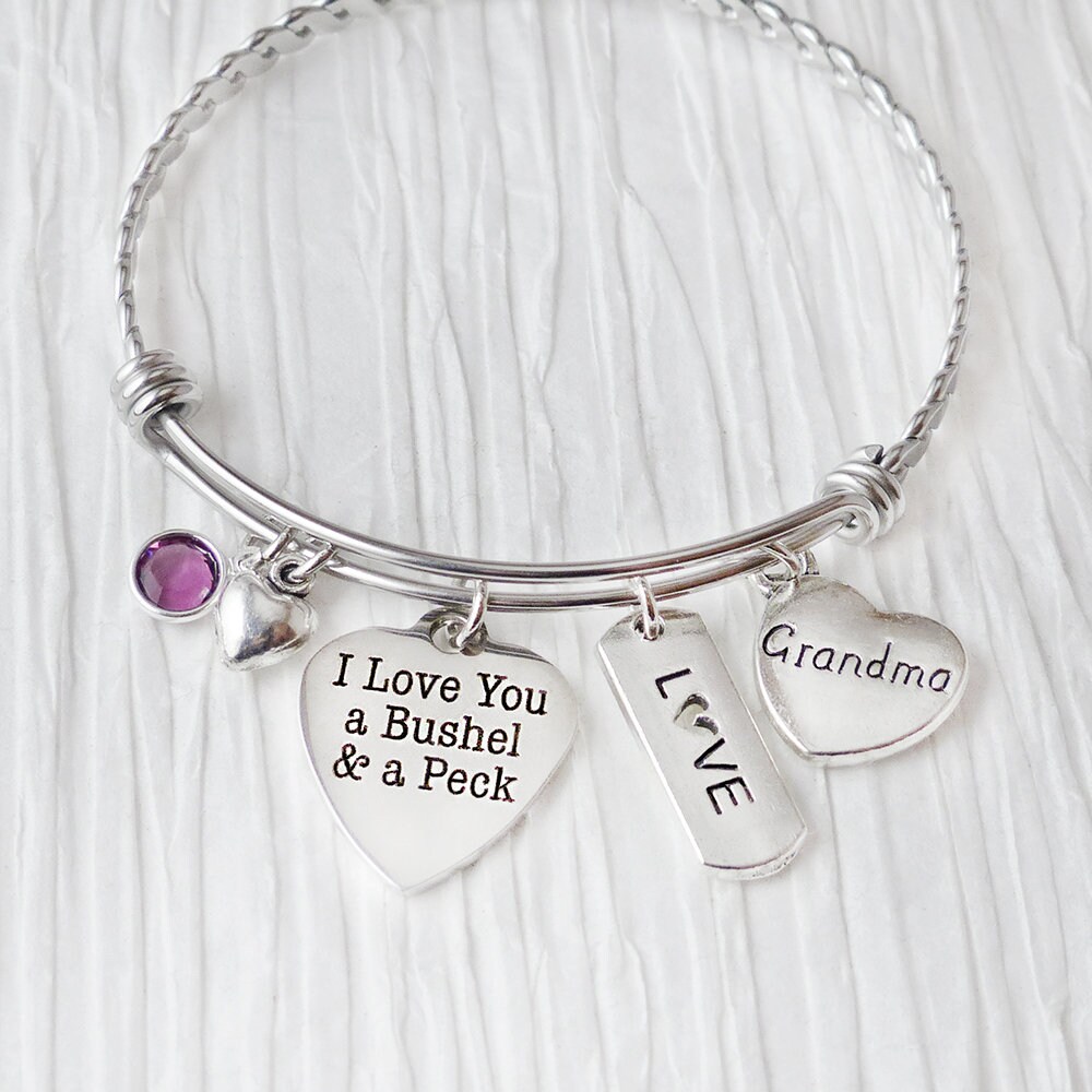 I Love You a Bushel and a Peck Jewelry- Grandma Gift, Mom Gift