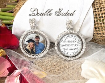 Dad Memory for Wedding-Memorial Bouquet Charm for Bride-Photo Memory Gift-Bridal Wedding Memory Charm-Wedding Remembrance Loved One-Keepsake
