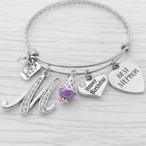 Stiefmoeder huwelijkscadeau-beste stiefmoeder Bangle armband-bruiloft sieraden-gepersonaliseerde geschenken aandenken, gelukkige verjaardagscadeaus, bonus moeder, liefde