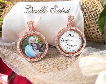 Dad Memory for Wedding-Memorial Bouquet Charm for Bride-Photo Memory Gift-Bridal Wedding Memory Charm-Wedding Remembrance Loved One-Keepsake