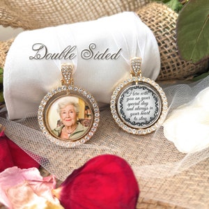 Amuleto conmemorativo de boda para novia-Regalo de memoria de foto-Amuleto de memoria de boda nupcial-Pérdida de un ser querido-Recuerdo-Recuerdo de boda
