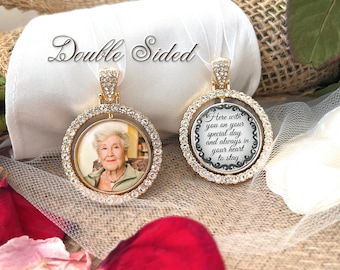 Wedding Memorial Bouquet Charm for Bride-Photo Memory Gift-Bridal Wedding Memory Charm-Loss of Loved One-Remembrance-Wedding Keepsake