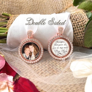 Regalo conmemorativo de la boda de la tía para la novia-Memoria de la foto para el ramo de la novia-Memoria de la foto-Recuerdo-Encanto del ramo de novia-Pérdida de Nana-Abuela-Mamá
