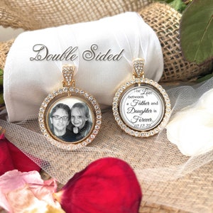 Loss of Dad Memorial Gift for Bride-Photo Bouquet Memory Charm-Wedding Memory-Remembrance-The Love Between a Father and Daughter is Forever