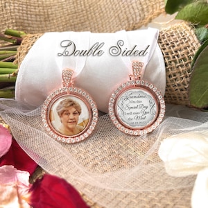 Wedding Memorial Bouquet Charm for Bride-Grandma On This Special Day I Will Miss You The Most-Photo Memory-Remembrance-Loss of Loved One