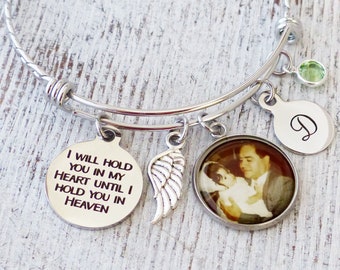 Photo Memorial Jewelry- Remembrance Bracelet for Mom-Expandable Bangle-Photo Sympathy Gift-Condolence Gift, Sympathy, In Memory, Bereavement