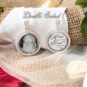 Wedding Photo Charm-Memorial Bouquet Charm for Bride-Photo Memory Gift-Bridal Wedding Memory Charm-Remembrance Loved One-Grandpa-Mother-Dad