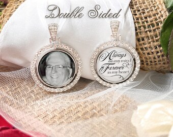 Wedding Photo Charm-Memorial Bouquet Charm for Bride-Photo Memory Gift-Bridal Wedding Memory Charm-Remembrance Loved One-Grandpa-Mother-Dad
