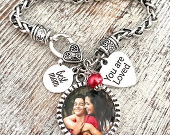 Cadeau de maman d’enfants-Bracelet photo personnalisé-Meilleurs bijoux de maman-Bijoux photo-Bijoux de mère-Nouvelle maman-Première fois Maman Fête des mères-Anniversaire