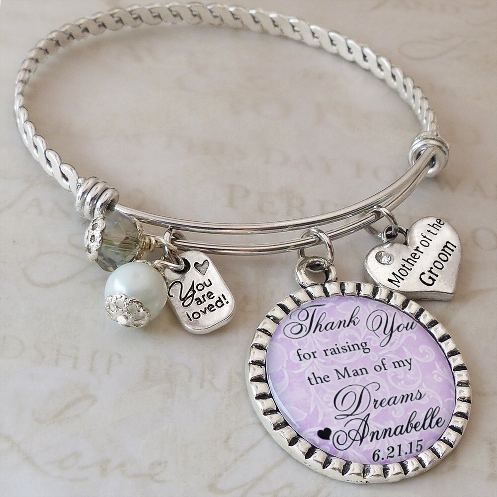 Wedding Mother of Groom Thank you for raising the man of my dreams Bracelet Wedding Mother of Groom Thank you for raising the man of my dreams Bracelet