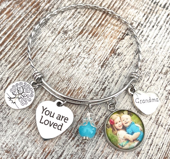 Grandma Bracelet With Custom Photo-you Are Loved Jewelry for