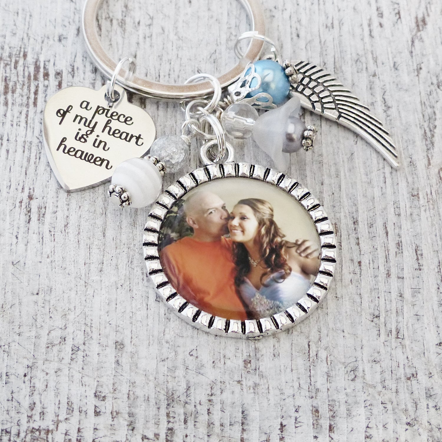 Photo Memorial Keychain Photo Memory Gifts Remembrance Loss Etsy
