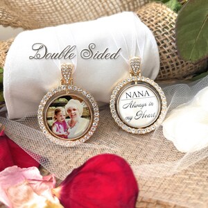 Wedding Memory Charm-Custom Always in My Heart Photo Bouquet Charm for Bride-Memory Gift-Bridal Wedding Memory Charm-Wedding Remembrance
