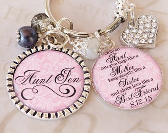 AUNT of the BRIDE Gift - Personalized Aunt Wedding Key chain - Sentimental Aunt Wedding Gift - Wedding Date Gift - Wedding Gifts for Parents