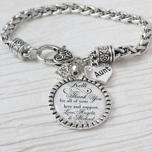 Aunt of the Bride BRACELET- Gift from Bride or Groom To Aunt-Wedding Bracelet-Personalized Bracelet- Love- Wedding Jewelry-You are loved