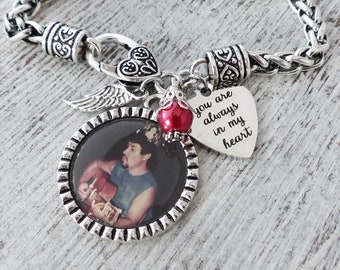 Bracciale Commemorativo Per Perdita Persona Amata - Gioiello In Acciaio Con Frase "Quelli Che Amiamo Non Vanno Via" - Regalo Per Lutto Padre Madre Nonno Nonna