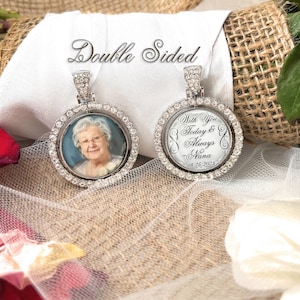 Wedding Photo Memory for Bride&#39;s Bouquet-With You Today and Always-Photo Memory Gift-Remembrance-Bridal Bouquet Charm-Loss of Nana-Grandma