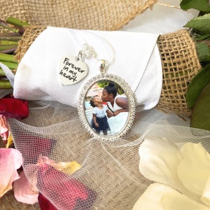 Wedding Memorial Bride Gift-Memory Charm for Bridal Bouquet-Loss of Loved One-Forever In My Heart Wedding Memory-Attach to Bridal Bouquet