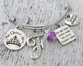 Granddaughter Quinceanera Gift- 15th Birthday Gift- Mis Quince Anos Jewelry-You are more loved than you could possibly know, 15 year old
