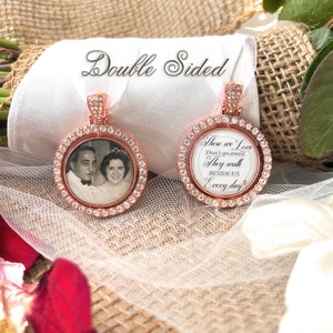 Memory for Wedding-Memorial Bouquet Charm for Bride-Photo Memory Gift-Bridal Wedding Memory Charm-Wedding Remembrance Loved One-Double Sided