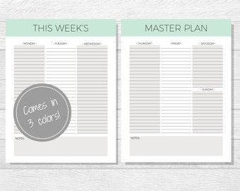 Weekly Planner Printable - 2022 Planner pdf - Printable Organizer - To Do List - Weekly Schedule - 2022 Weekly Planner - Weekly Goal Planner