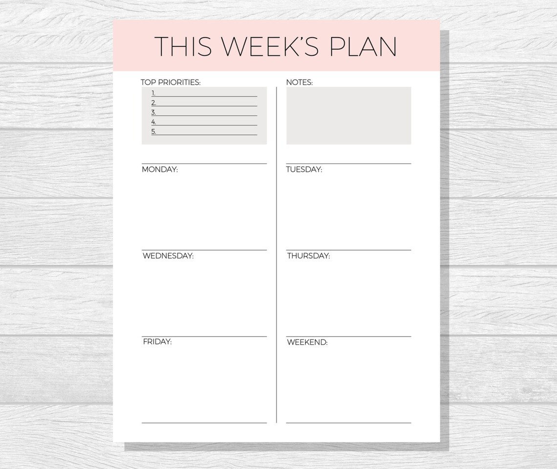 Weekly Planner Printable 2022 Planner Pdf Printable Organizer to Do ...