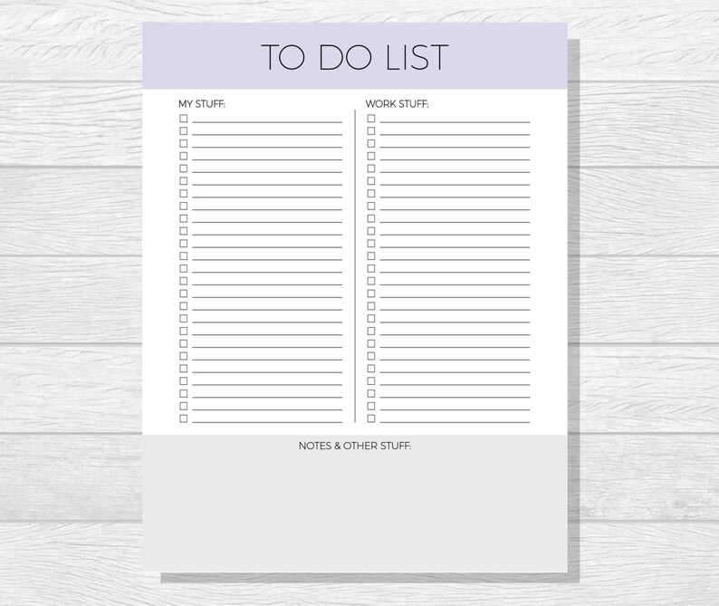 To Do Liste zum Ausdrucken - Tägliche To Do Liste - Täglicher Organizer