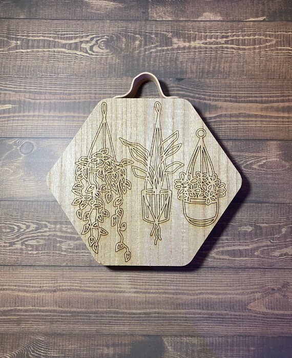 Indoor Plant Art Wood Wall Hanging Plant Art Work House Etsy