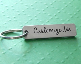 Customized Keychain, Personalized Keychain, Aluminium Keychain, Stocking Stuffer, Gift for Him or Her, Engraved Keychain, Gift for Friend