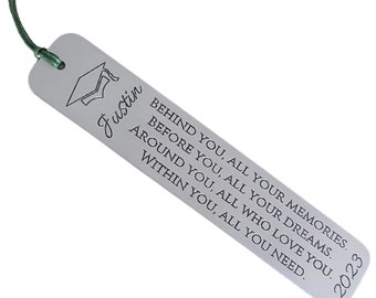 Graduation Bookmark, Engraved Aluminum Bookmark, Inspirational Quote, Personalized Bookmark, High School/College Graduation Gift, Graduate