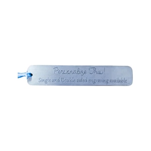 Personalized Engraved Aluminum Bookmark: Custom Message Gift