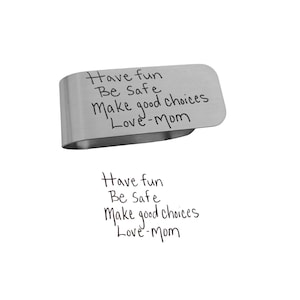 Actual Handwritten Visor Clip, Engraved Custom Aluminum, Car Visor Clip, Christmas, Birthday, Father&#39;s Day, Mother&#39;s Day, Visor Clip