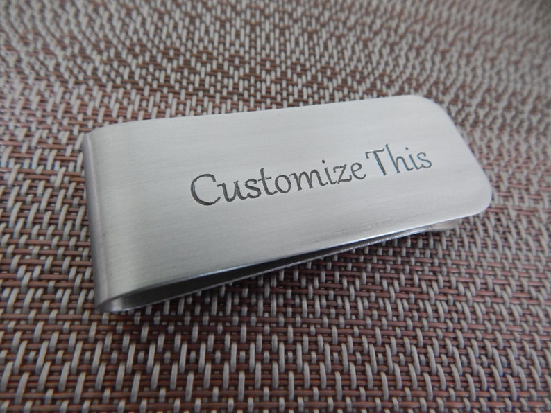 Engraved Money Clip Customized Money Clip Personalized Money Clip Groomsmen Gift Father of the Bride Groom GIft Father's Day Graduation 21st image 1