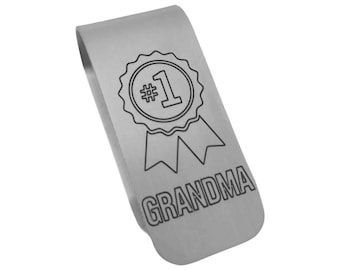 Number One Grandma Visor Clip, Engraved Aluminum Visor Clip, Gift for Grandma, Car Visor Clip, Birthday, Mother's Day, Car Accessory