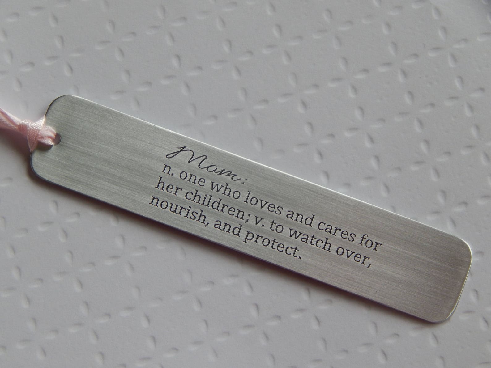 Engraved Bookmark Definition of Mom Aluminum Bookmark Gift Etsy