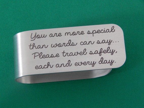 Engraved Aluminum Visor Clip New Driver Safe Travels Visor Etsy