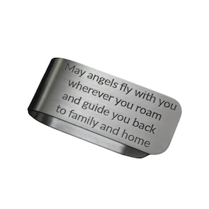 Engraved Aluminum Visor Clip, Safe Travels Visor Clip, New Driver, Angel Visor Clip, Car Viosr Clip, Birthday, Gift for Him or Her, Sweet 16