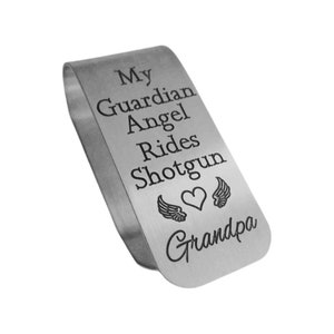 Guardian Angel Car Visor Clip, Engraved Aluminum Visor Clip, Gift for Loved One, Memorial Visor Clip, Visor Clip, Remembrance, Personalized