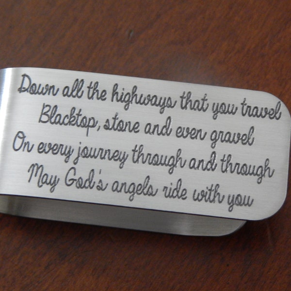 Safe Travels/Journey Visor Clip, Engraved Aluminum Visor Clip, Car Visor Clip, New Driver, Gift For Him or Her, Sweet Sixteen, Birthday