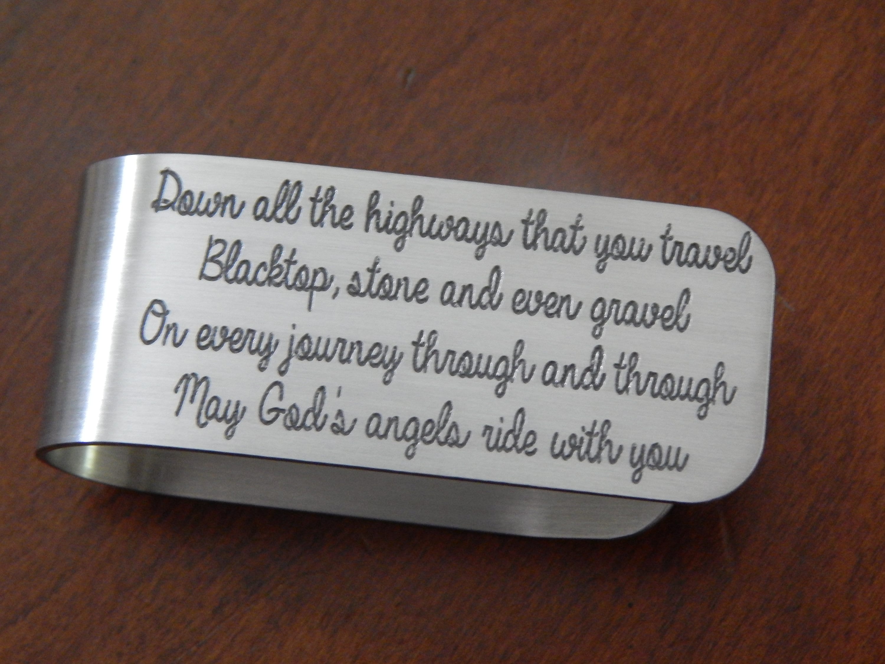 Safe Travels/Journey Visor Clip, Engraved Aluminum Visor Clip, Car Visor Clip, New Driver, Gift For Him or Her, Sweet Sixteen, Birthday